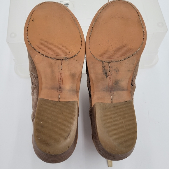 Womans Vince Camuto Peera Brown Suede Ankle Booties Back Zipper S 8 - Picture 7 of 13